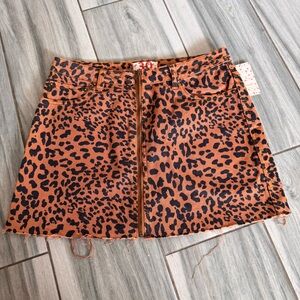 Leopard Print Mini Skirt